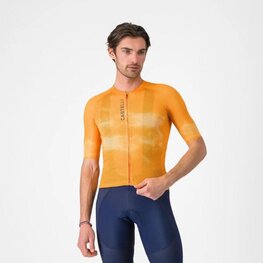 CASTELLI Cyklistický dres s krátkým rukávem - CLIMBER'S A/C - oranžová