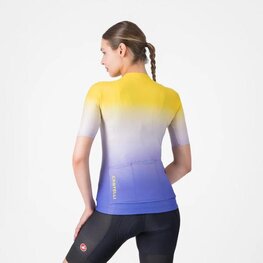CASTELLI Cyklistický dres s krátkým rukávem - UPF W - žlutá/fialová