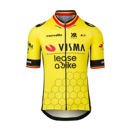 RAPIDGEAR Cyklistický dres s krátkým rukávem - TEAM VISMA BELGIUM CHAMPION 2025 - žlutá