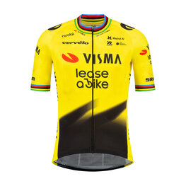 RAPIDGEAR Cyklistický dres s krátkým rukávem - REPLICA VISMA 2026 FORMER WORLD CHAMPION - žlutá/černá
