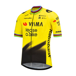 RAPIDGEAR Cyklistický dres s krátkým rukávem - REPLICA VISMA 2026 FORMER WORLD CHAMPION - žlutá/černá