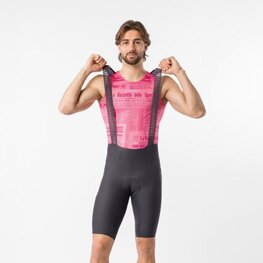CASTELLI Cyklistické kalhoty krátké s laclem - GIRO TROFEO 2 - šedá