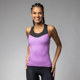 ALÉ Cyklistický dres bez rukávů - COLOR BLOCK PRAGMA - růžová/černá