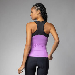 ALÉ Cyklistický dres bez rukávů - COLOR BLOCK PRAGMA - růžová/černá