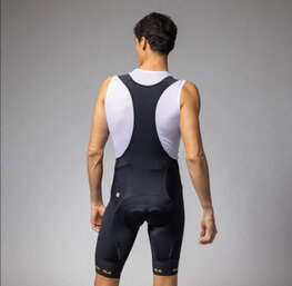 ALÉ Cyklistické kalhoty krátké s laclem - STRADA 2.0 PR-E - černá/žlutá