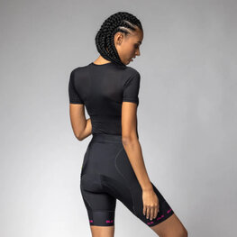 ALÉ Cyklistické kalhoty krátké bez laclu - STRADA 2.0 PR-E - černá/růžová