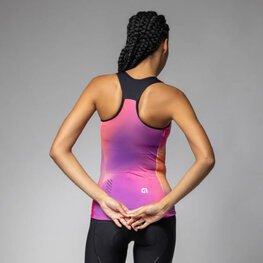 ALÉ Cyklistický dres bez rukávů - AURORA PRAGMA - růžová/fialová