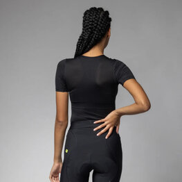 ALÉ Cyklistické triko s krátkým rukávem - VELO ACTIVE INTIMO - černá