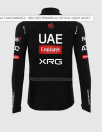 PISSEI Cyklistická zateplená bunda - UAE TEAM EMIRATES - XRG 2025 GIACCA PRIMAPELLE OFFICIAL - černá