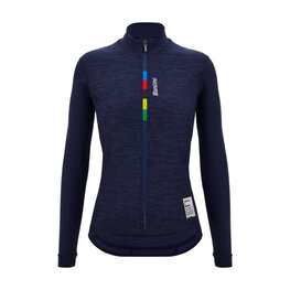 SANTINI Cyklistický dres s dlouhým rukávem zimní - UCI OFFICIAL W - modrá