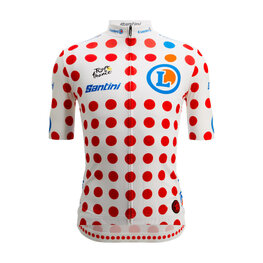 SANTINI Cyklistický dres s krátkým rukávem - TOUR DE FRANCE - POLKA DOT JERSEY - vícebarevná