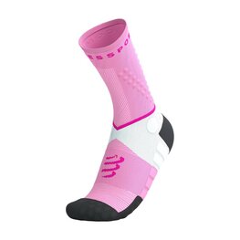 COMPRESSPORT Cyklistické ponožky klasické - ULTRA TRAIL SOCKS V2.0 - růžová