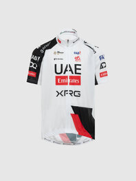PISSEI Cyklistický dres s krátkým rukávem - UAE TEAM EMIRATES - XRG 2026 REPLICA JUNIOR - bílá/černá/červená