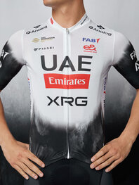 PISSEI Cyklistický dres s krátkým rukávem - UAE TEAM EMIRATES 2025 REPLICA - bílá/černá