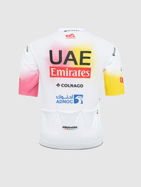 PISSEI Cyklistický dres s krátkým rukávem - UAE TEAM EMIRATES REPLICA - GIRO + TOUR 24 - bílá/růžová/žlutá