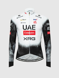 PISSEI Cyklistický dres s dlouhým rukávem zimní - UAE TEAM EMIRATES - XRG 2025 REPLICA - bílá/černá