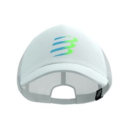COMPRESSPORT Cyklistická čepice - TRUCKER CUP - bílá/modrá/zelená