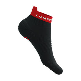 COMPRESSPORT Cyklistické ponožky kotníkové - PRO RACING V4.0 RUN LOW - černá/červená