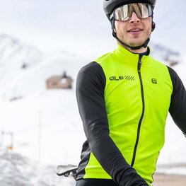 ALÉ Cyklistická zateplená bunda - FONDO 2.0 PRAGMA - žlutá/černá