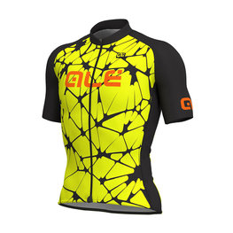 ALÉ Cyklistický dres s krátkým rukávem - CRACLE - černá/žlutá