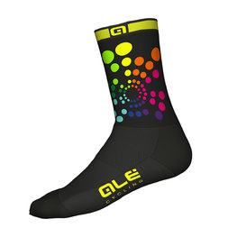 ALÉ Cyklistické ponožky klasické - COLORS  - černá/vícebarevná