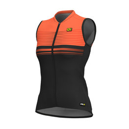 ALÉ Cyklistický dres bez rukávů - SLIDE LADY  - černá/oranžová