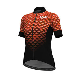 ALÉ Cyklistický dres s krátkým rukávem - HEXA LADY  - oranžová/černá