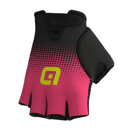 ALÉ Cyklistické rukavice krátkoprsté - DOTS  - růžová/černá
