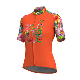ALÉ Cyklistický dres s krátkým rukávem - LAB FLOWER LADY - oranžová