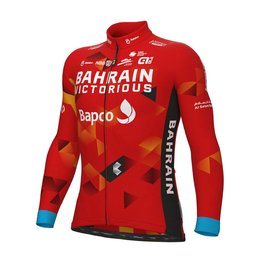 ALÉ Cyklistický dres s dlouhým rukávem zimní - BAHRAI VICTORIOUS 22 - žlutá/modrá/červená/černá