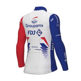 ALÉ Cyklistický dres s dlouhým rukávem zimní - GROUPAMA FDJ 2022 - modrá/červená/bílá