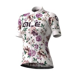 ALÉ Cyklistický dres s krátkým rukávem - FIORI LADY - bílá