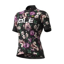ALÉ Cyklistický dres s krátkým rukávem - FIORI LADY - černá