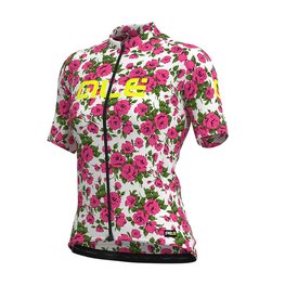 ALÉ Cyklistický dres s krátkým rukávem - ROSES LADY - růžová/bílá