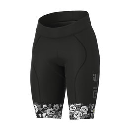 ALÉ Cyklistické kalhoty krátké bez laclu - ROSES LADY - černá/šedá