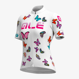 ALÉ Cyklistický krátký dres a krátké kalhoty - BUTTERFLY LADY - vícebarevná/bílá