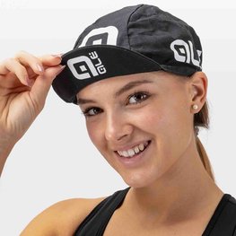 ALÉ Cyklistická čepice - COTTON - černá/bílá