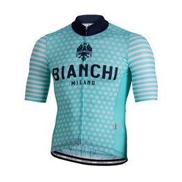 BIANCHI MILANO Cyklistický dres s krátkým rukávem - DAVOLI - bílá/světle modrá