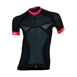 Cyklistický dres s krátkým rukávem - SEAMLESS  - červená/černá
