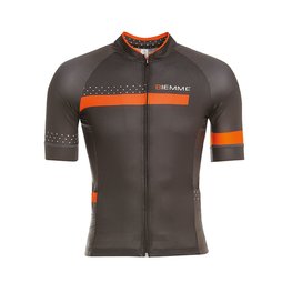 Cyklistický dres s krátkým rukávem - POLKA  - oranžová/šedá