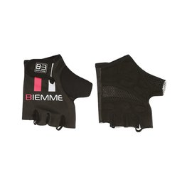 Cyklistické rukavice krátkoprsté - STRAPS - růžová/černá/bílá