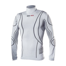 BIOTEX Cyklistické triko s dlouhým rukávem - TURTLENECK - šedá