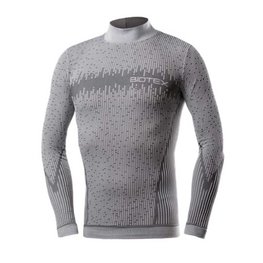 BIOTEX Cyklistické triko s dlouhým rukávem - 3D TURTLENECK - šedá