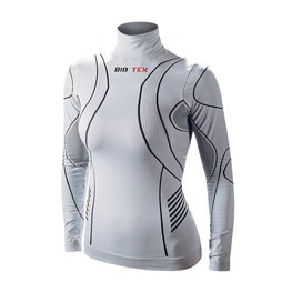 BIOTEX Cyklistické triko s dlouhým rukávem - TURTLENECK LADY - šedá