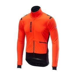 CASTELLI Cyklistická zateplená bunda - ALPHA ROS - oranžová/černá