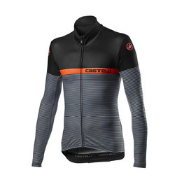 CASTELLI Cyklistický dres s dlouhým rukávem zimní - MARINAIO LONG - černá/oranžová