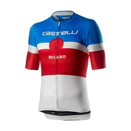 CASTELLI Cyklistický dres s krátkým rukávem - MILANO - bílá/modrá/červená