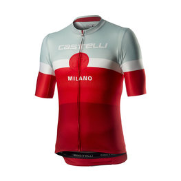 CASTELLI Cyklistický dres s krátkým rukávem - MILANO - šedá/bordó/červená