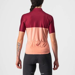 CASTELLI Cyklistický dres s krátkým rukávem - VELOCISSIMA LADY - bordó/růžová