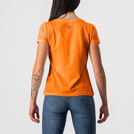 CASTELLI Cyklistické triko s krátkým rukávem - BELLAGIO TEE LADY - oranžová